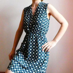 Loft Size M black, blue and white Dress EUC